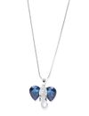 YouBella Blue Silver-Plated Elephant-Shaped Stone-Studded Necklace